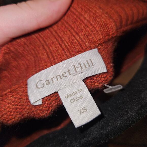 Garnet Hill 100% cashmere orange long sleeve sweater - Picture 5 of 7